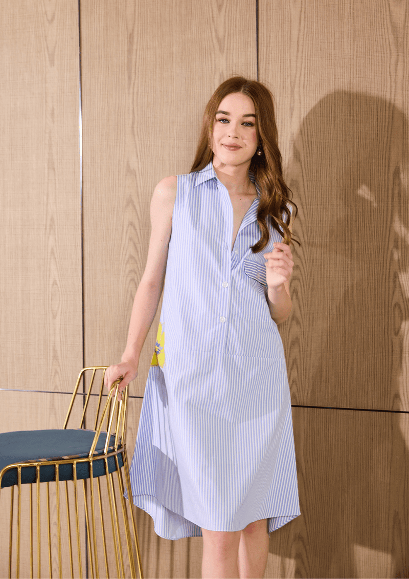 Petal-Pop Stripe Dress